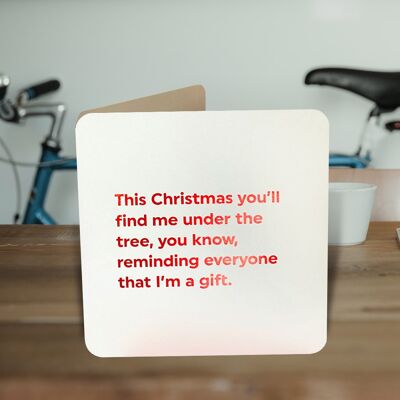 Under Tree Xmas Christmas Card