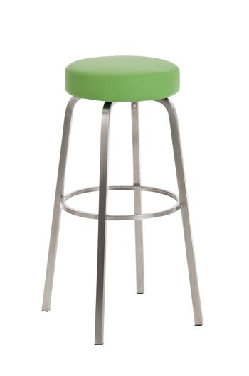 Tabouret de bar Kamari E85 végétal 40x40x85 cuir artificiel végétal acier inoxydable 1