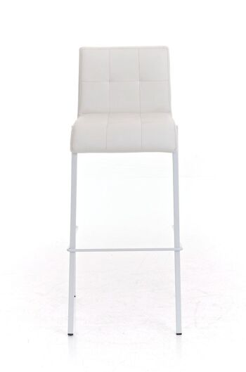 Tabouret de bar Avola cuir W78 blanc 51x43x103 cuir artificiel blanc métal 2