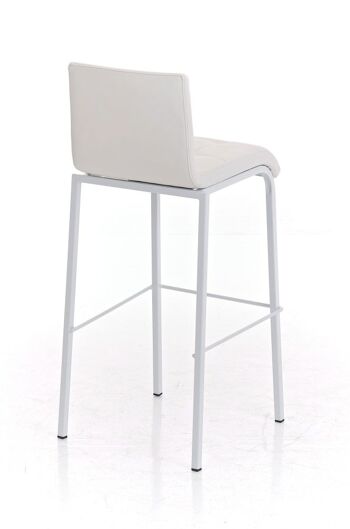 Tabouret de bar Avola cuir W78 blanc 51x43x103 cuir artificiel blanc métal 3