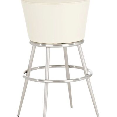 Bar stool Laos E85 cream 56x56x85 cream leatherette stainless steel