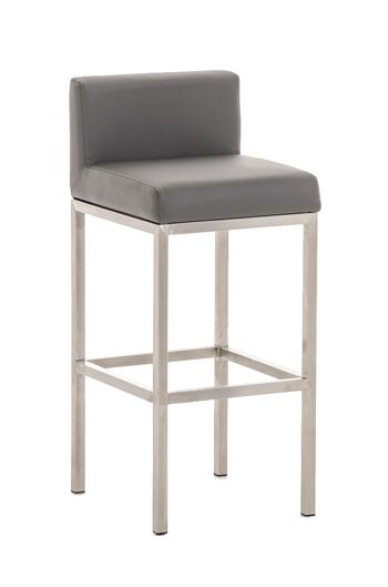 Tabouret de bar Goa E77 Gris 44,5x40x96,5 Similicuir gris Bois 1