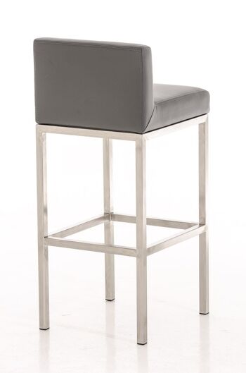 Tabouret de bar Goa E77 Gris 44,5x40x96,5 Similicuir gris Bois 4