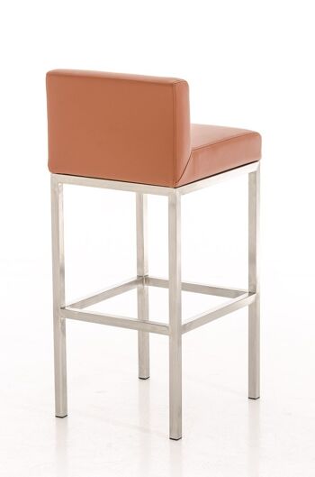 Tabouret de bar Goa E77 marron clair 44,5x40x96,5 cuir artificiel marron clair Bois 3