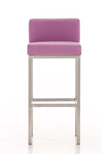 Tabouret de bar Goa E77 violet 44,5x40x96,5 cuir artificiel violet Bois 2