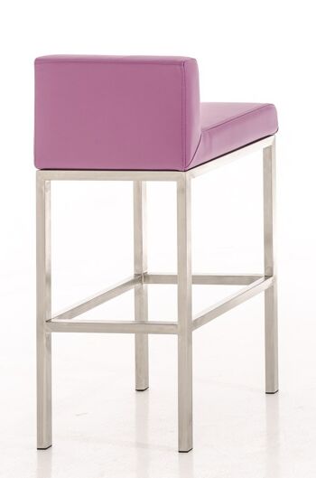 Tabouret de bar Goa E77 violet 44,5x40x96,5 cuir artificiel violet Bois 3