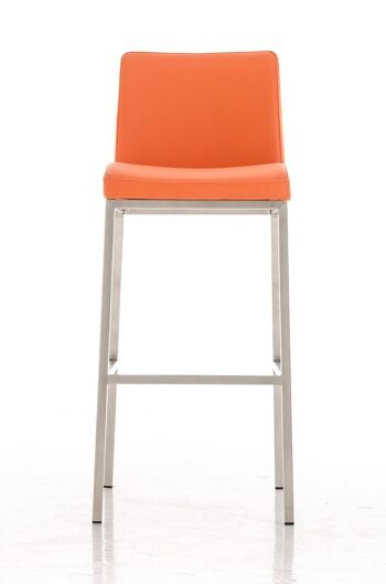 Santos E77 tabouret de bar orange 51x42,5x102 cuir artificiel orange acier inoxydable 2