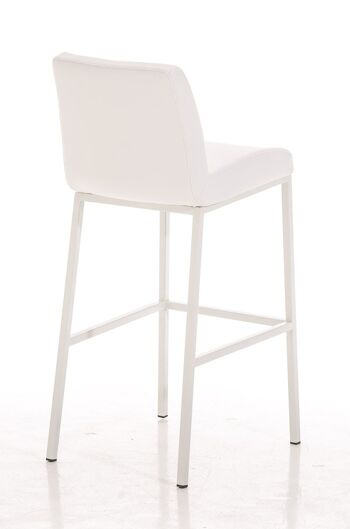 Tabouret de bar Santos W77 blanc 51x42,5x102 cuir artificiel blanc Métal blanc mat 4