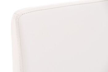 Tabouret de bar Santos W77 blanc 51x42,5x102 cuir artificiel blanc Métal blanc mat 5