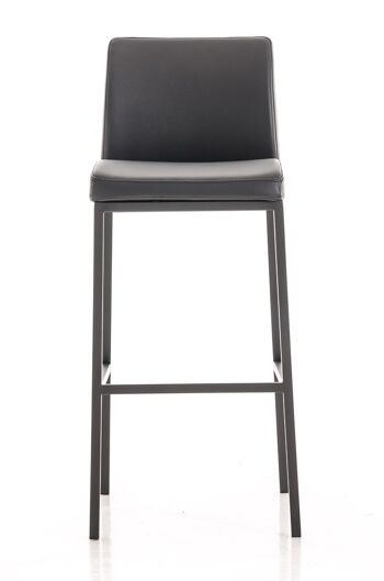 Tabouret de bar Santos B77 noir 51x42,5x102 cuir artificiel noir Métal noir mat 2