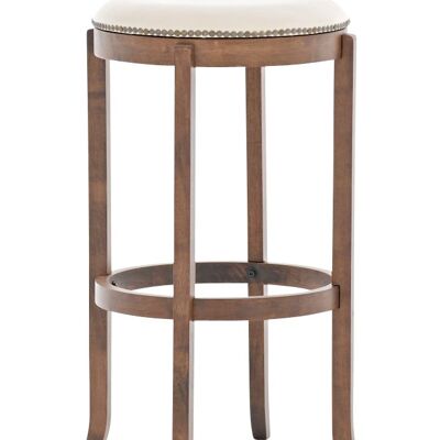 Stool Cleve cocoa/cream 43.5x43.5x79 cocoa/cream imitation leather Wood