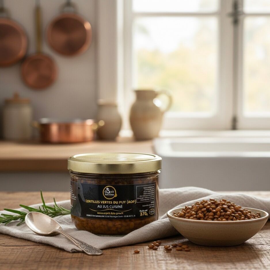 Lentejas verdes de PUY (AOP) en jugo cocido - 370 g