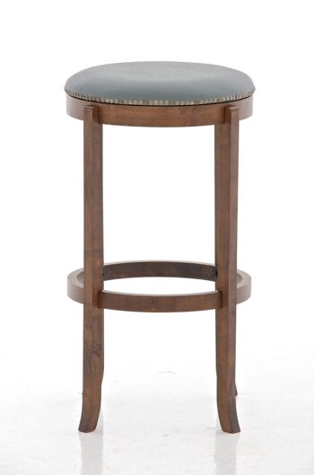 Tabouret Cleve cacao/gris 43,5x43,5x79 cacao/similicuir gris Bois 2