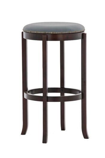 Tabouret Cleve cappuccino/gris 43,5x43,5x79 cappuccino/similicuir gris Bois 1