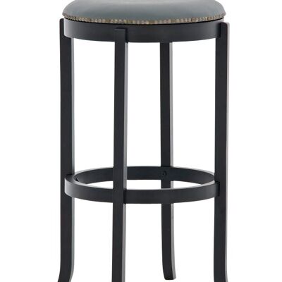 Tabouret Cleve gris noir 43,5x43,5x79 similicuir gris noir Wood