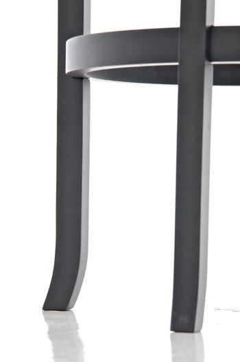 Tabouret Cleve gris noir 43,5x43,5x79 similicuir gris noir Wood 6