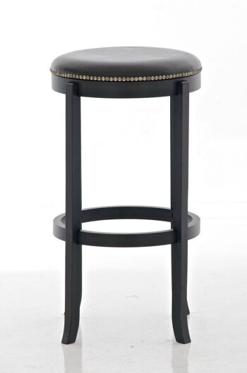 Tabouret Cleve noir noir 43,5x43,5x79 similicuir noir noir Wood 2