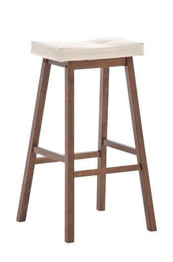 Tabouret Miles cacao/crème 46x55x80 simili cuir cacao/crème Bois 1