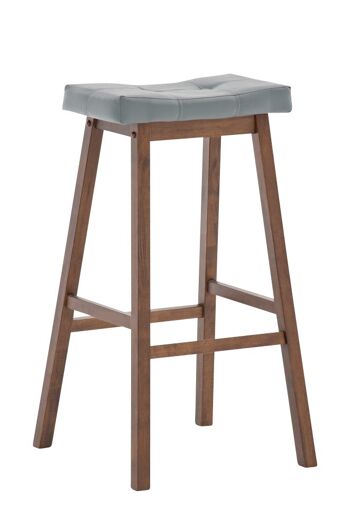 Tabouret Miles cacao/gris 46x55x80 similicuir cacao/gris Bois 1