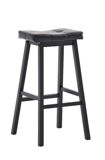 Tabouret Miles noir noir 46x55x80 simili cuir noir noir Bois 1