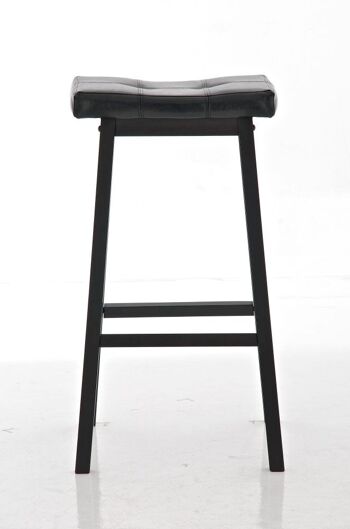 Tabouret Miles noir noir 46x55x80 simili cuir noir noir Bois 2