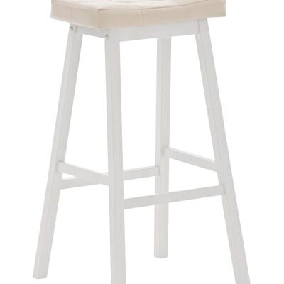 Miles stool white/cream 46x55x80 white/cream leatherette Wood