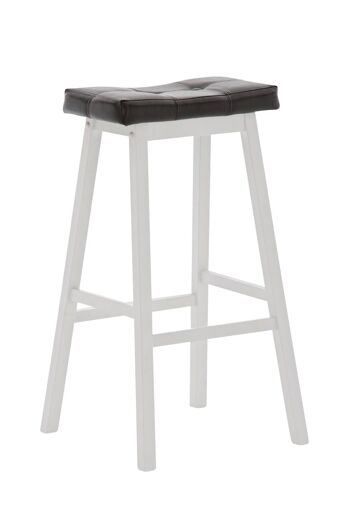 Tabouret Miles blanc/marron 46x55x80 similicuir blanc/marron Bois 1