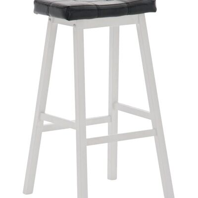 Miles stool white Black 46x55x80 white Black artificial leather Wood