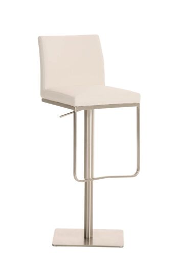 Tabouret de bar Panama E tissu blanc 44x42x86 blanc Matière acier inoxydable 1