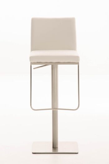 Tabouret de bar Panama E tissu blanc 44x42x86 blanc Matière acier inoxydable 2