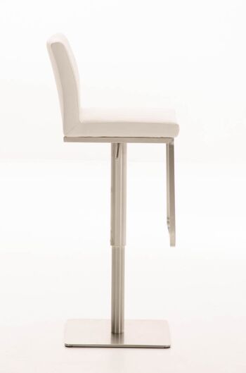 Tabouret de bar Panama E tissu blanc 44x42x86 blanc Matière acier inoxydable 3