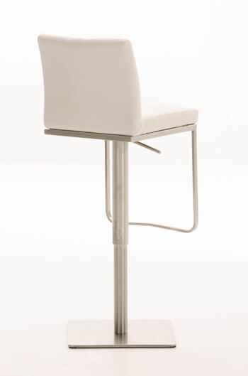 Tabouret de bar Panama E tissu blanc 44x42x86 blanc Matière acier inoxydable 4