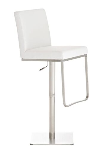 Tabouret de bar Cartago blanc 55x44x92 cuir artificiel blanc acier inoxydable 1