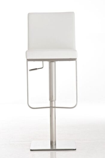 Tabouret de bar Cartago blanc 55x44x92 cuir artificiel blanc acier inoxydable 2