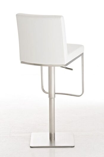 Tabouret de bar Cartago blanc 55x44x92 cuir artificiel blanc acier inoxydable 3