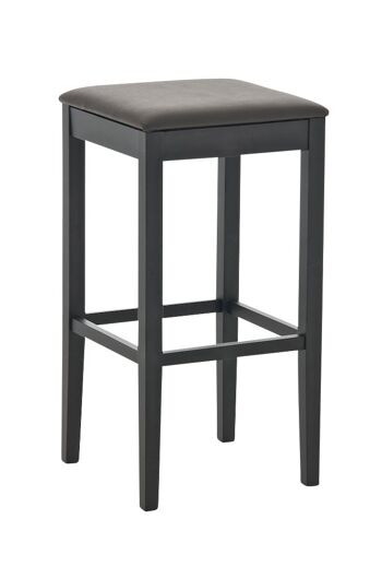 Tabouret de bar Maru brun noir 40x40x77 cuir artificiel brun noir Bois 1