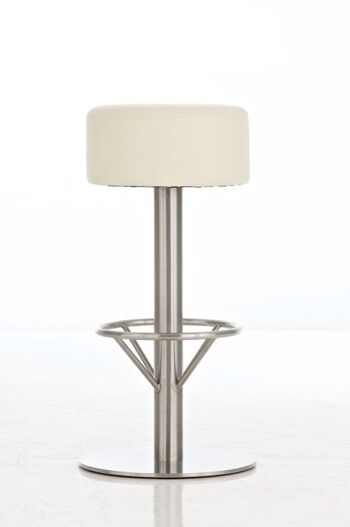 Tabouret de bar Pisa E85 crème 38x38x85 métal similicuir crème 2