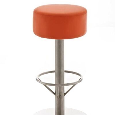 Taburete de bar Pisa E85 naranja 38x38x85 cuero artificial naranja metal