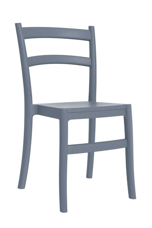 Tiffany stoel donker grijs 51x45x85 donker grijs plastic plastic