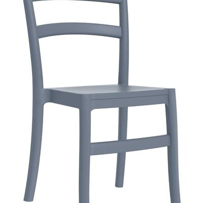 Tiffany stoel donker grijs 51x45x85 donker grijs plastic plastic