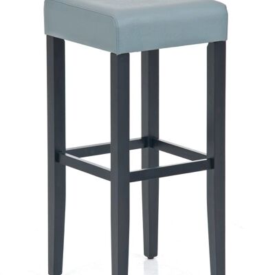 Taburete de bar Dion negro Gris 38x37x81 Cuero artificial gris Madera