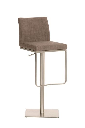 Tabouret de bar Panama E tissu Gris 44x42x86 Gris Matière acier inoxydable 1