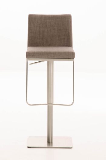 Tabouret de bar Panama E tissu Gris 44x42x86 Gris Matière acier inoxydable 2