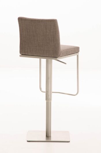 Tabouret de bar Panama E tissu Gris 44x42x86 Gris Matière acier inoxydable 4