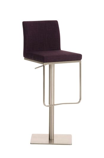 Tabouret de bar Panama E tissu violet 44x42x86 violet Matière acier inoxydable 1