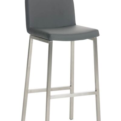 Sgabello da bar Vagos similpelle E77 Grigio 41x41x102 Acciaio inossidabile grigio acciaio inossidabile