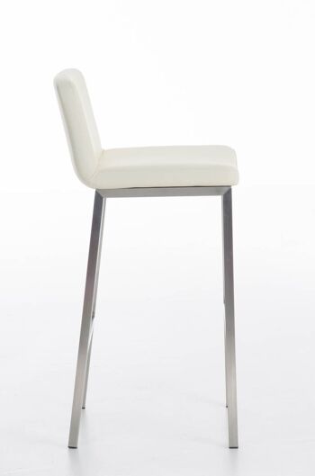 Tabouret de bar Vagos cuir artificiel E77 crème 41x41x102 crème acier inoxydable acier inoxydable 3