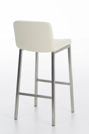 Tabouret de bar Vagos cuir artificiel E77 crème 41x41x102 crème acier inoxydable acier inoxydable 4