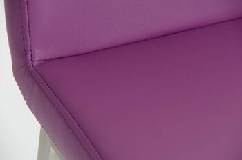 Tabouret de bar Vagos cuir artificiel E77 violet 41x41x102 violet acier inoxydable acier inoxydable 6