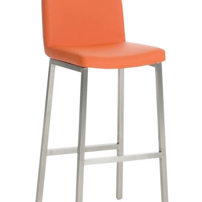 Taburete de bar Vagos polipiel E77 naranja 41x41x102 acero inoxidable naranja acero inoxidable